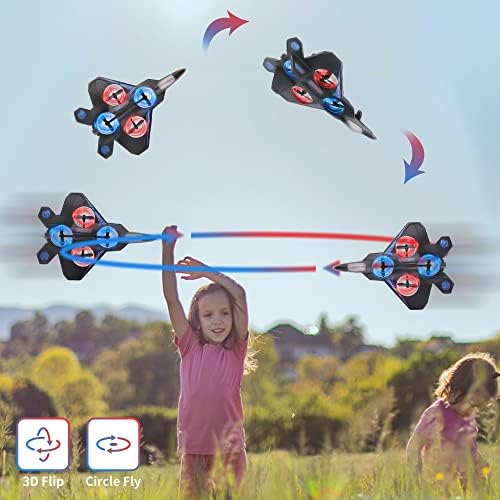 F.U.Fitrota Stunt Далечински управувач Авион Дрон за деца, хоби RTF RC авиони играчки за момчиња, F22 Raptor Fighter RC Jet Plane Toy