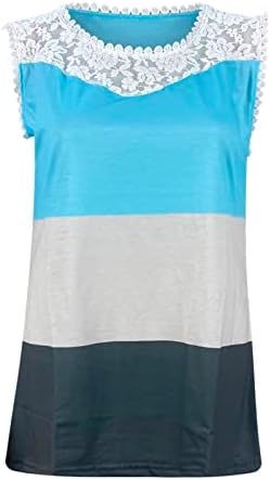Женски плус големина резервоарот врвови цветни чипка екипаж на екипаж на екипаж Туника маици пердуви печати графички маици кошули елек блуза