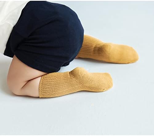 VWU Бебе чорапи на глуждот Унисекс дете за деца, памучни чорапи за новороденчиња 0-5T 9 пакет