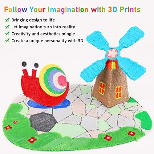 Firos 3D Pen Prinails Refills, 32 Colors 3D Pen Pla Filament, секоја боја 32,8 стапки, вкупно 1050 стапки 3D печатено пенкало PLA