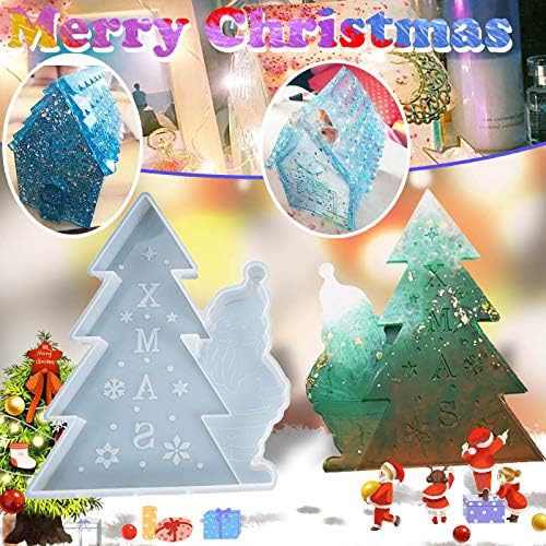 Yayiya GMU66H DIY кристална епоксидна калап новогодишна елка Дедо Мраз за декорација на силиконски мувла