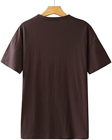 Womenените плус врвови со големина, графички печатени екипаж кратки ракави лабави вклопуваат маици опремени маички за маици за жени