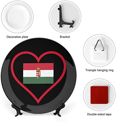 Ја Сакам Унгарија Црвена Срцева Коска Кина Декоративна Плоча Керамички Плочи Занает Со Штанд За Прикажување За Декорација На Ѕидови Во Домашна