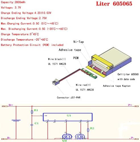 Литар 3.7 V 2800mah 605065 Липо Батерија На Полнење Литиум Полимер Јонска Батерија Пакет СО JST 1.25 m Конектор ЗА RG35XX