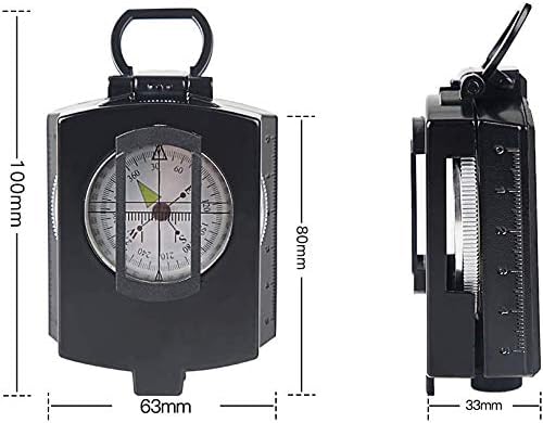 Мултифункционален компас во Ховико, воен леќи за прегледување компас, метална воена водоотпорна точност компас со мерка на мапи за кампување,