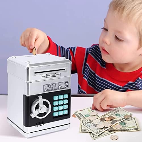 Acalu Piggy Bank for Kids Mini Atm Auto Auto Mocgle Paper Coin Bank Bank Box за заштеда на пари