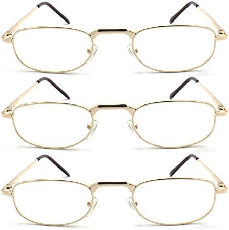ЗУМИРАЊЕ НА ОЧИТЕ 3 Пара Метални Гроздобер Очила За Читање Со Пролетна Шарка за мажи жени