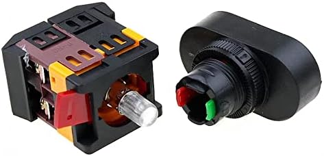 SJSW 22MM 220V AC Вклучено/Исклучено СТАРТ СТОП 1 НЕ NC APBB-22N Двоен клуч Двојна позиција со LED LED жолт ламба за контрола на копчето за контрола