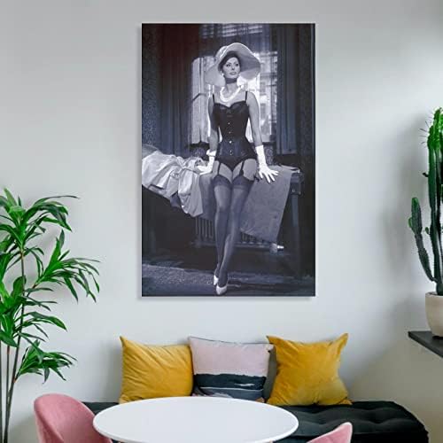 Софија Лорен Фотографија Постер Девојка Исклучителна уметност Долна облека Фото постер платно за сликање Постери и отпечатоци