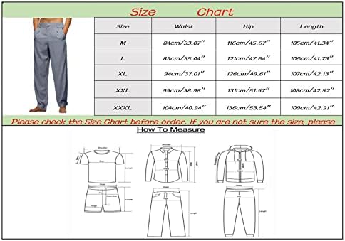 Гѓгта Машка Мода Обична Еднобојна Пробајте Ленен Џеб За Дишење Еластичен Струк Панталони Со Големи Димензии Панталони Момче Лизгање