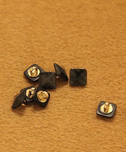 Xucus 50pcs/многу мали квадратни копчиња 9 mm копче за кошула Елегантно црно метално дно од смола на смола од дното на мониста -