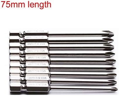 Шрафцигер 9pcs/постави 75мм шанк 1/4 инчен S2 легура челик магнетски хексадецимален вкрстен шрафцигер за шрафцигер бит поставена алатка ph1