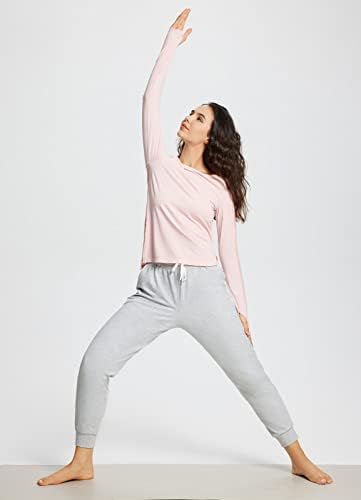 Baleенски памучни џогери панталони со џебови, џога салон џемпери за жени тренингот што работи случајно