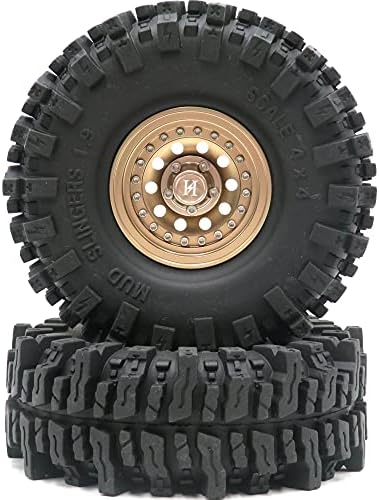 4PCS RC 1,9 Mud Slingers гуми Супер зафатни гуми Висина 120мм / 4,72инх и алуминиум 1,9 тешки тешки рамнини на тркала од тркала