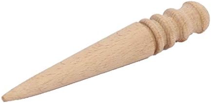 X-Ree Round Wood Edge Slicker Burnisher Kahki 25mm x 155mm за кожа (тркалезно дрво за држење на држење кахки 25мм х 155мм пара cuero