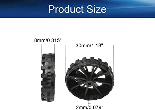 Heyiarbeit 30 mm пластични RC Wheel Wheel Wheel Die DIY Model Robots 4pcs, црна