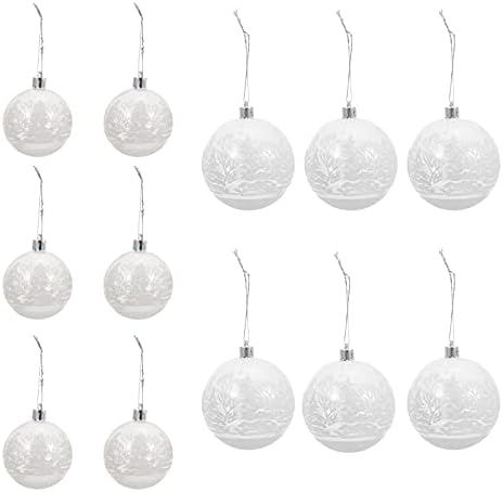 Божиќни украси на Галпада 12 парчиња Божиќни топки што висат приврзоци топка бела шема за дизајн на топка декорација на топката