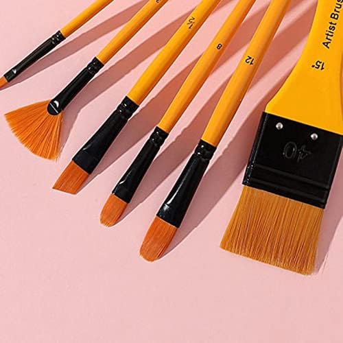 6pcs акварел гуаче сликарство пенкало најлонска коса дрвена рачка боја четка за четка за цртање уметнички материјали