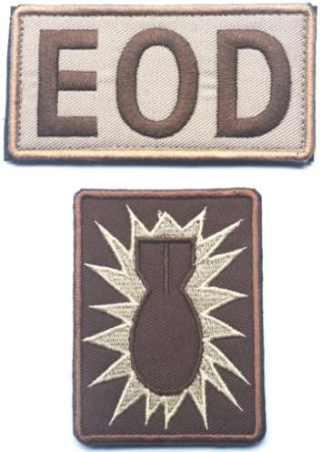 2 парчиња ЕД ЕД Експлозивни украси за отстранување тактички морал воен везена лепенка