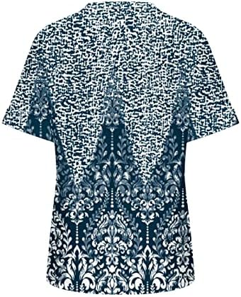 Zlovhe Womens Plus Sigure Tops Friesty Casual Casual Women's Spring Summer Mase Beach Casual Print Loose Loose Short Sneave