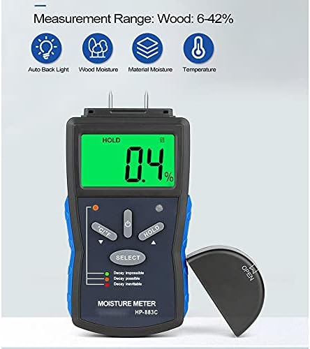 Мерач на влага WSSBK Дигитално дрво/градежен мерач на влага 6-42% тестер хигрометар дрва влажна влажност за мерење на влажноста