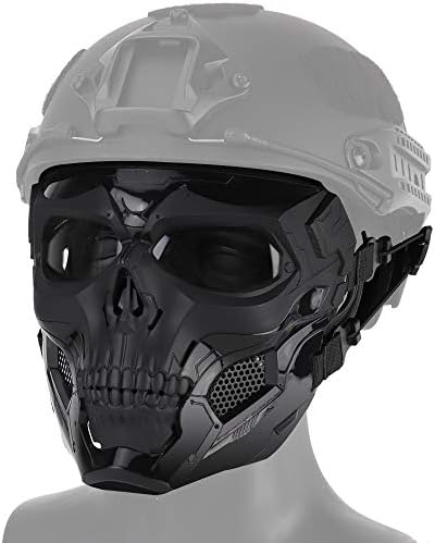 Anyoupin Airsoft Mask, Full Face Masks Skull Skeleton со очила за отпорни на фанови на армијата, снабдувајќи тактичка маска за играта