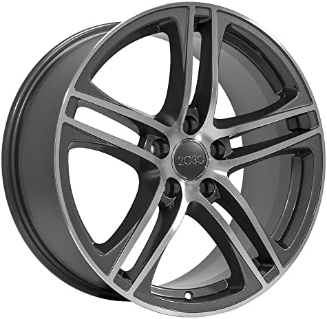 OE Wheels LLC 18 инчи венчиња одговара на VW CC Beetle Audi A3 A8 A4 A5 A6 TT R8 стил AU07 18X8 бандажи за метални метални поставени