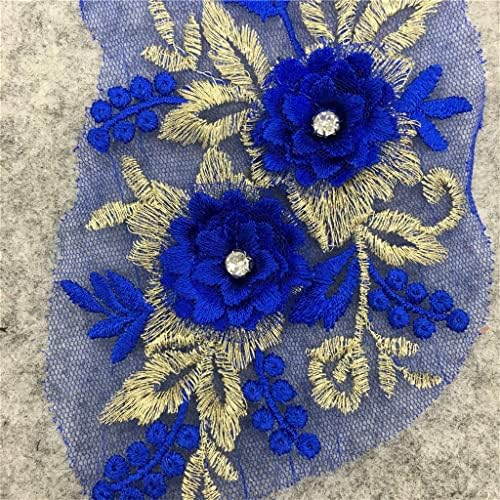 TJLSS Blue 3D чипка цвет додатоци за шиење DIY венчаница што прави материјална облека дизајн декор чипка јака