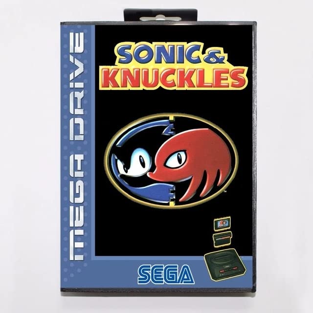Касета за игри Sonic and Knuckles Game 16 бит картичка за игра со малопродажба за Sega Mega Drive за Genesis-US Box 2