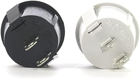 100 парчиња бела црна боја 1 Брзина 2pin на исклучен тркалезен прекинувач 6A Мал притисок за прекинувач за електрична енергија 3А KCD1 2