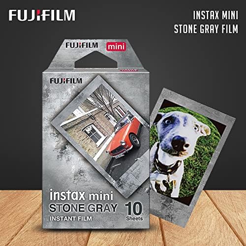 Fujifilm Instax Мини Камен Сива Филм Наменета За Instax Мини Камери &засилувач; Паметен Телефон Печатачи, Филмот Е ISO 800 и Дел Од