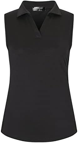 Vidusou женски без ракави голф Поло кошули со лесен тениски спортски врвови на врвови