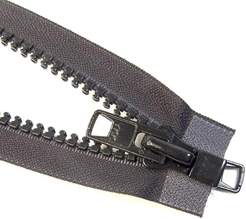 10 тешка морска оценка YKK Seapting Zipper - Метал Таб Слајдер - Црна боја - Изберете ја вашата должина - направена во Соединетите Држави