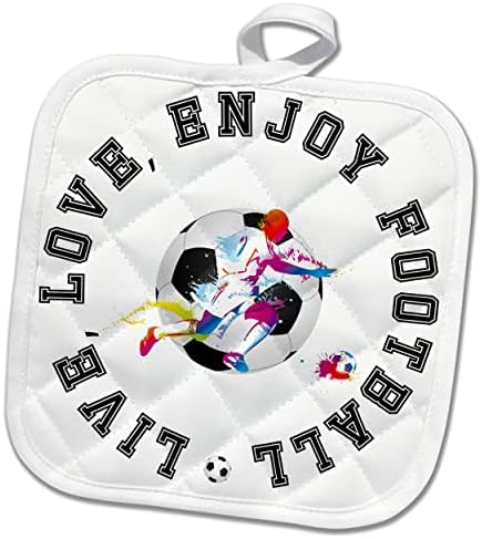 3Drose Football - Soccer Sport - Во живо, loveубов, уживајте во фудбалот. Прекрасно. - Potholders