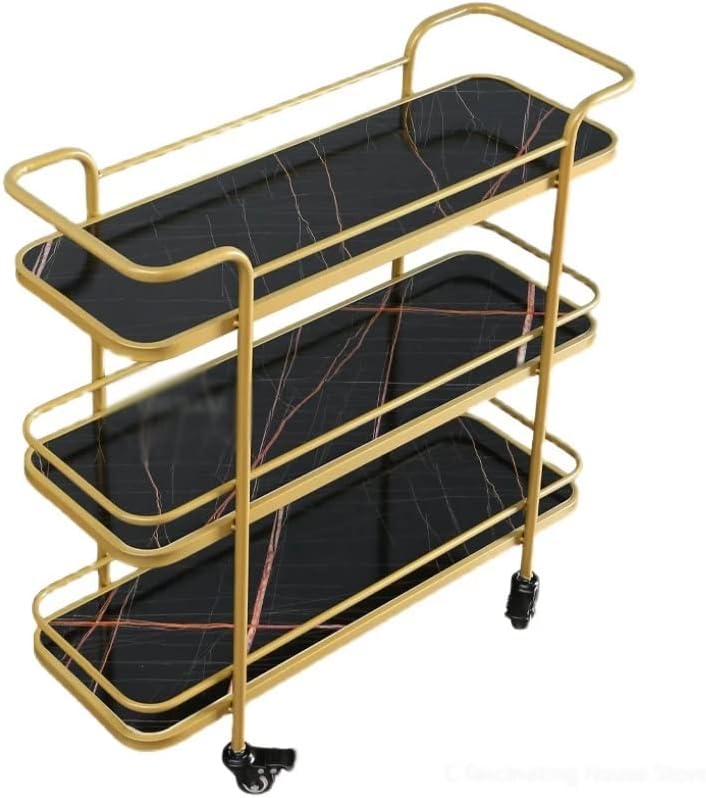 N/A повеќеслојни кујнски колички за складирање количка за складирање решетката за складирање во три нивоа количка дома