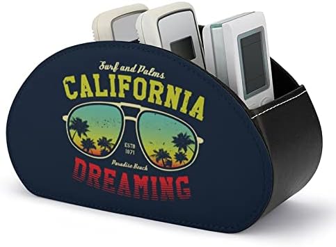 California Surfer Tee Graphic PU Remote Remote Contlors Looder Desktop Storage Togration Box со 5 оддели