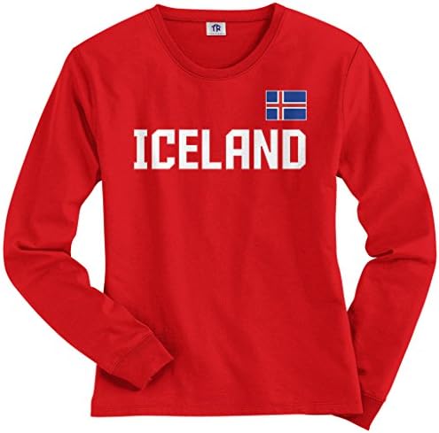 Threadrock Women'sенски Исланд Национална маица со долги ракави на гордоста