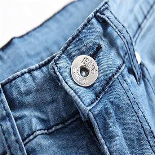 Andongnywell Mens Slim уништени велосипедисти измиени фармерки Слаби се вклопуваат потресени дупки тексас панталони со џеб со копче