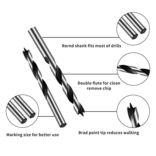 Brad Point Wood Dript Bit Set - метрички големини на столари квалитетни - вежба без сплитер совршени тркалезни дупки во сите видови