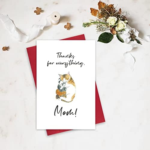 Ви благодариме За Се Картичка За Мама, Среќен Мајки Ден Картичка, Симпатична Мачки Роденден Картичка За Мама
