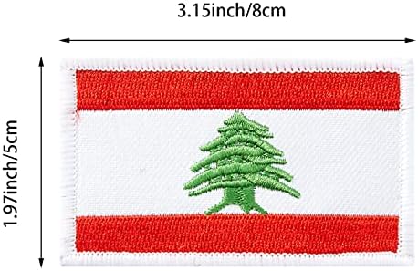 4PCS Либан Либански знаме закрпи, кука и јамка извезени тактички закрпи на знамето за ранец за ранец за капаци.