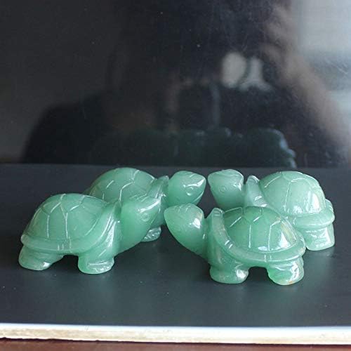 1,6 '' Рачна врежана камења од скапоцен камен кристално зелена авентуринска желка фигура резба на животни
