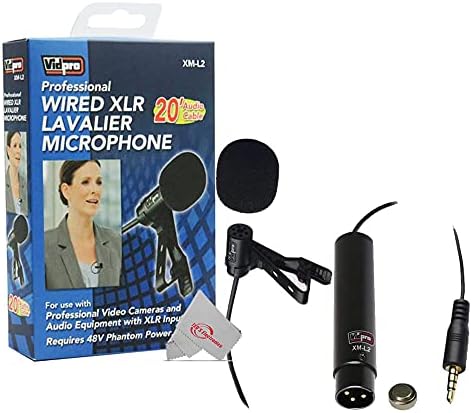 Microphone Vidpro XM-L2 XLR Lavalier за DSLRS, Camcorders & Video Camers 20 'Аудио кабел