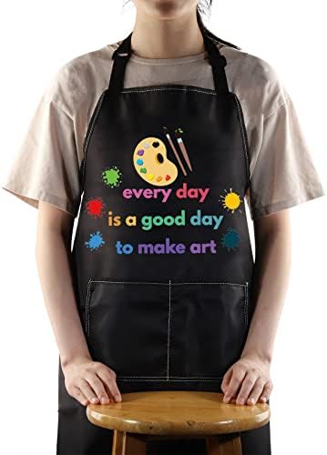 Уметнички сликари на Bwwktop, престилка со џебови наставници по уметност, престилка секој ден е добар ден да се направи уметност прилагодлива