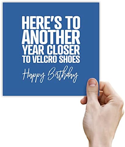 Панк -картички, смешни роденденски картички за мажи и жени, еве до уште една година поблиску до чевлите на Велкро, среќна роденденска картичка
