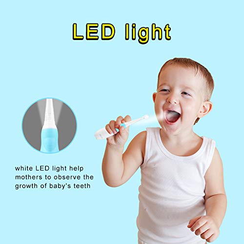 Подикани детски електрични четки за заби Seago Sonic, четка за заби LED светлосен тајмер за мали деца од 6 месеци до 4 години, водоотпорен IPX7