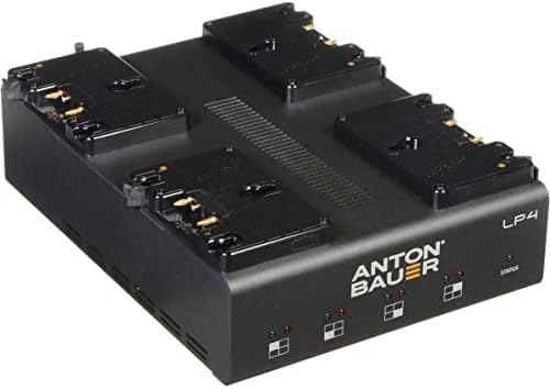 Антон Бауер 4X Титон 90 14.4V 92Wh злато монтирање литиум-јонски батерии, полнач за батерии на батерии со пакет LP4