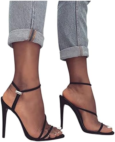 Светлосни високи потпетици за жени чевли зашилени пети бои на женски високи сандали модни потпетици тенки бонбони женски сандали женски фустани
