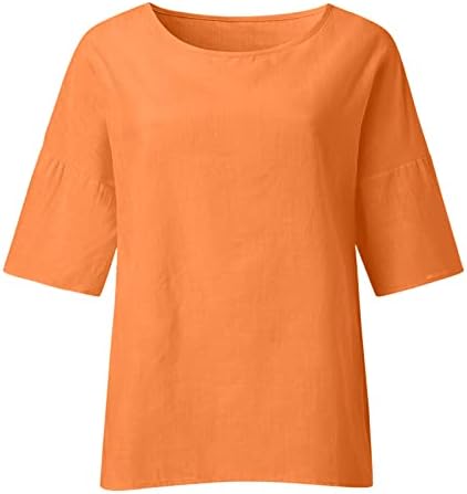 Исечени ракави маица женски памучни линиски маици летни врвови околу вратот лабава кошула обични фустани блузи плус големина