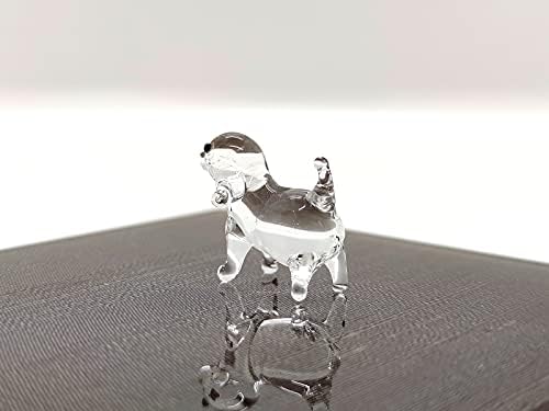 Sansukjai ретко куче мало микро кристално фигурини рака разнесена чиста стаклена уметност животни колекционерски кучиња lightубители подароци